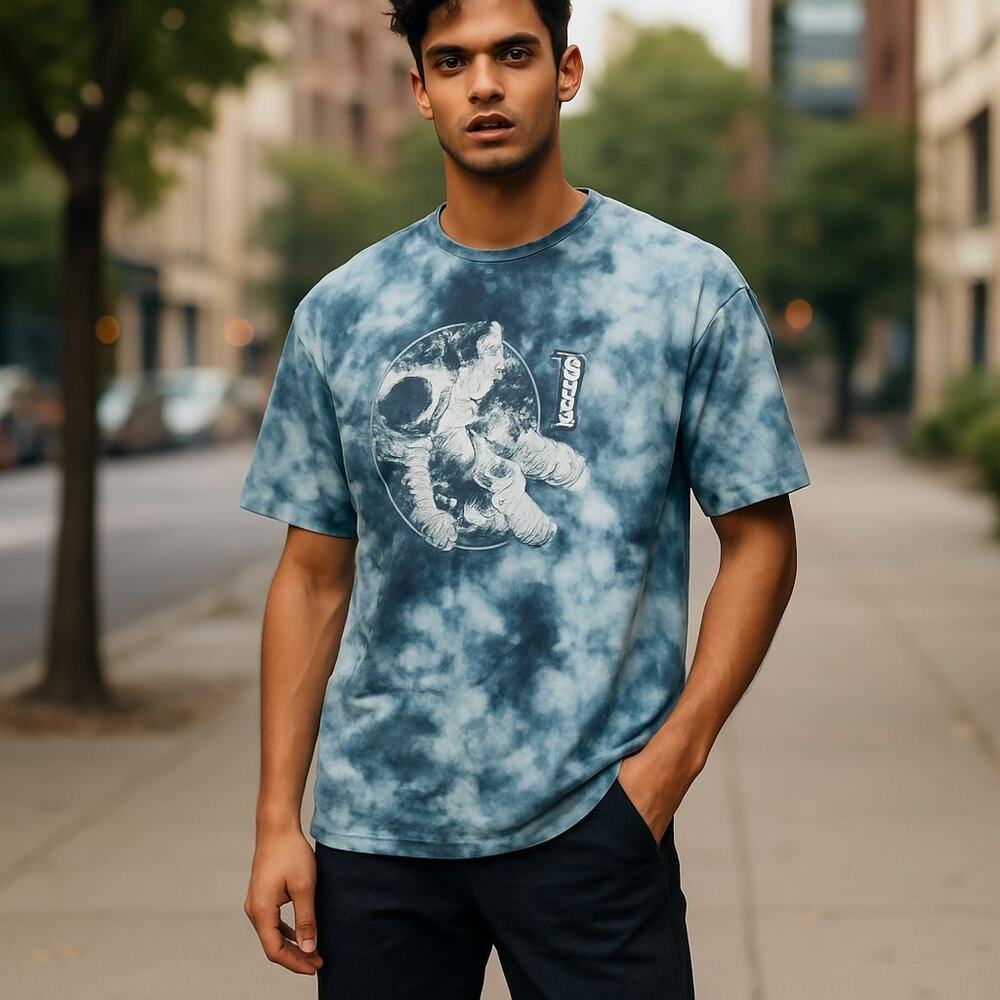 Mens NASA Tie Dye T Shirt Size XL  Hyper Space  preowned